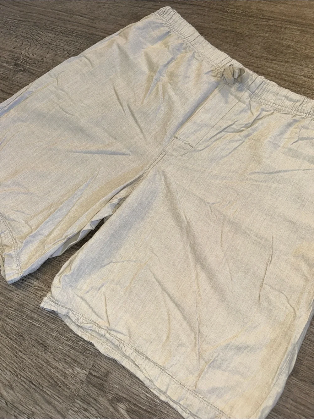 Intimo Bamboo Blend Lounge Shorts Men’s Small Beige Drawstring Elastic Waist
